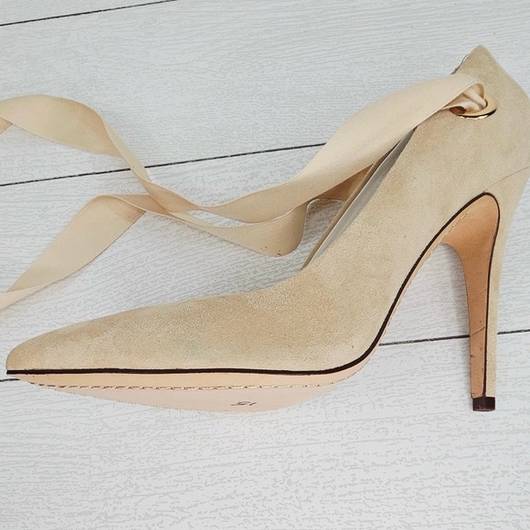 Alice‎ + Olivia Dominique Suede Heel Pointed-Toe Ribbon Tie Size 9.5 NWOT - Picture 5 of 6